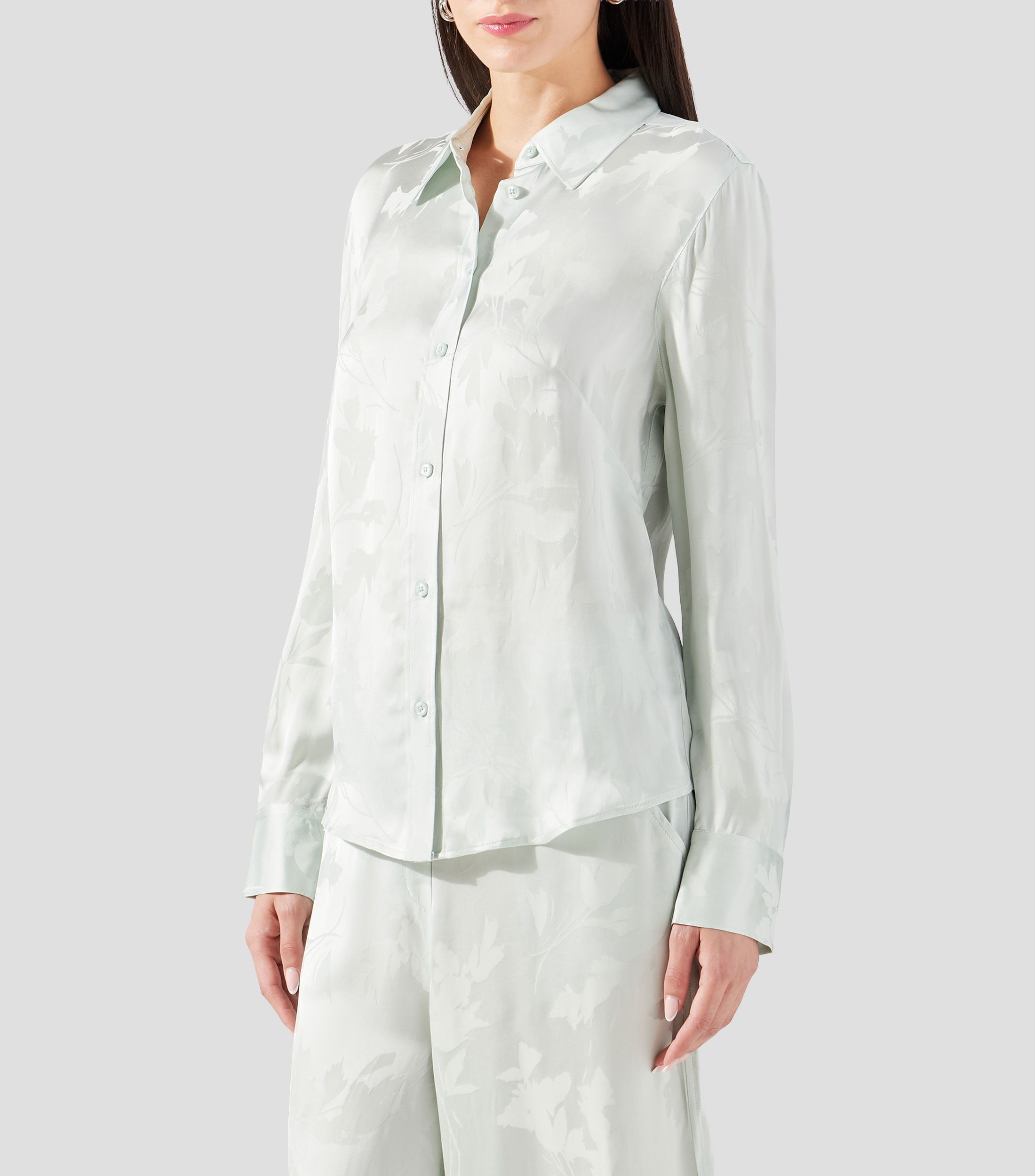 Blusa estampada manga larga Mujer